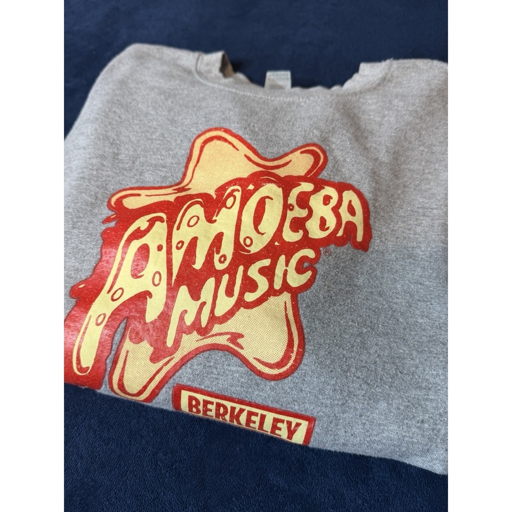 Y2K Gildan Heavy Blend “Amoeba Music” Berkeley Crewneck Sweater Sz L Gray